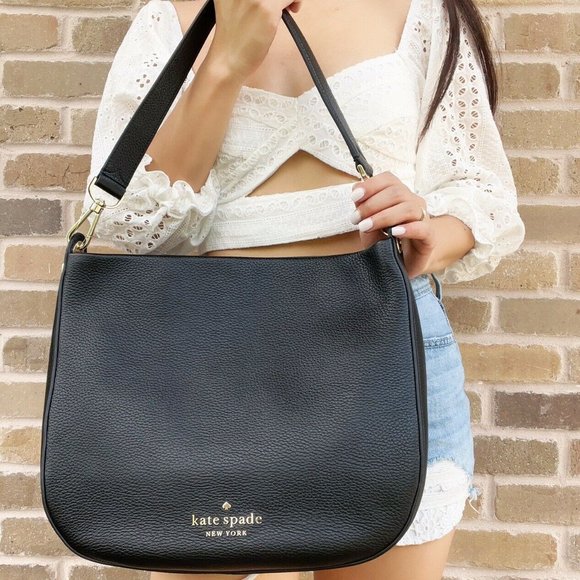 kate spade | Bags | Kate Spade Lexy Large Hobo Tote Shoulder Bag Black  Leather | Poshmark
